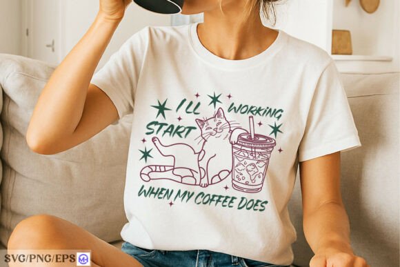 Cat Iced Coffee Funny Hand-drawn PNG Review
