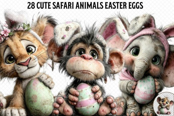 Cute Safari Animals Easter Eggs Design Review