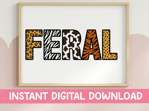 Feral Animal Print Letters SVG PNG Review