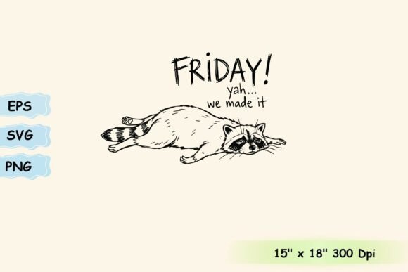 Funny Friday Raccoon Weekend Typography Review