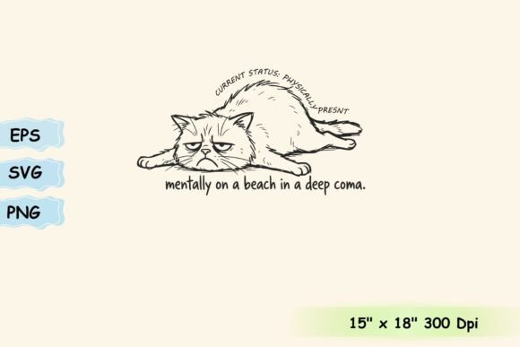 Funny Grumpy Cat Mentally on a Beach Review