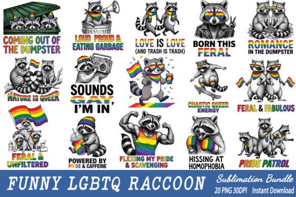 Funny LGBTQ Raccoon Sublimation PNG Review