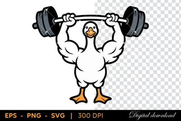 Funny Muscular Goose Lifting Weights Gym Review