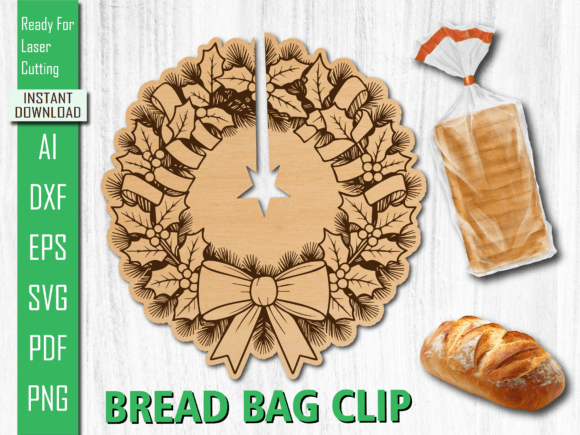 Holiday Christmas Wreath Bread Clip DXF Review