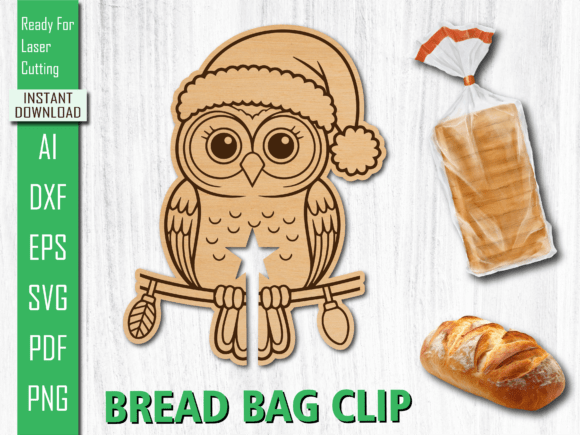 Laser Cut Cute Santa Hat Owl Bread Clip Review