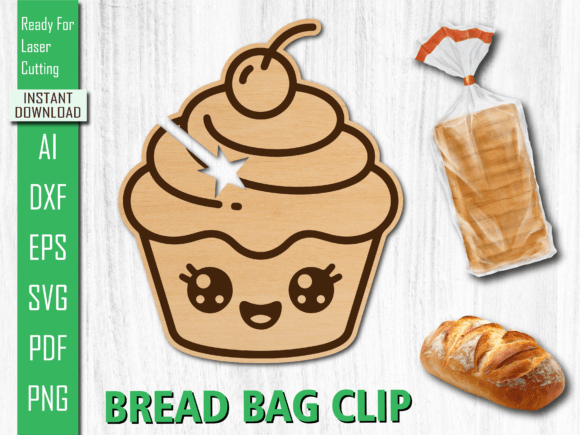 Laser Cut Kawaii Cupcake Bread Bag Clip Review