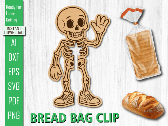 Laser Cut Skull Skeleton Bread Bag Clip Review