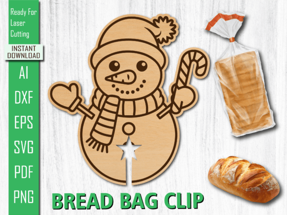 Laser Cut Winter Cute Snowman Bread Clip Review