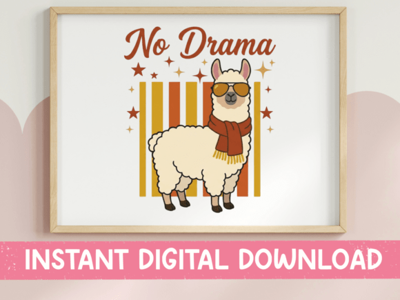 No Drama Llama Retro SVG PNG Review